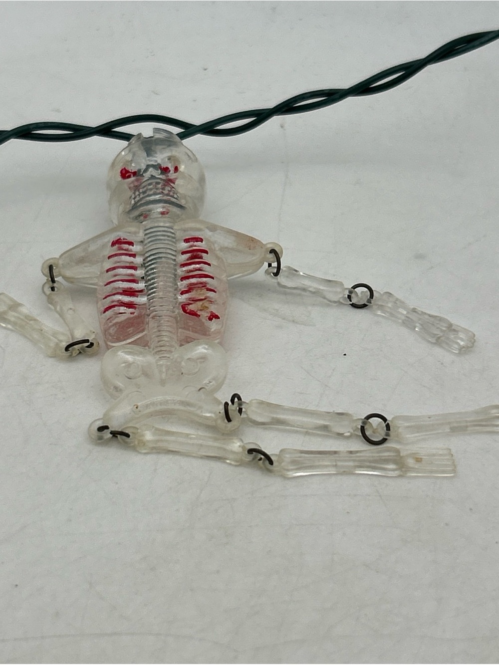 Vtg Blow Mold Halloween Skeleton String Lights Green Bulbs 9.5’(Missing 1 Arm) - Picture 9 of 9